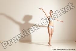 Underwear Gymnastic poses Woman White Moving poses Slim long brown Dynamic poses Academic